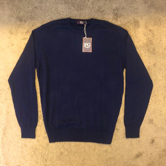 Fusaro Gold Cotton Crew Neck Sweater - Picture 1 of 4